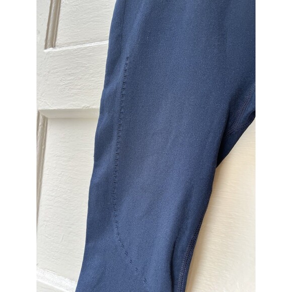 Joy Lab High Rise Seamless Mesh Perforated Leggings Navy Blue Large - Picture 3 of 9